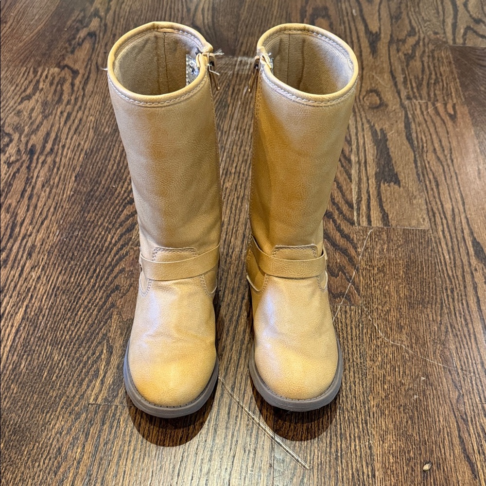 Girls Carters High Tan Leather Boots Size 2 Girls